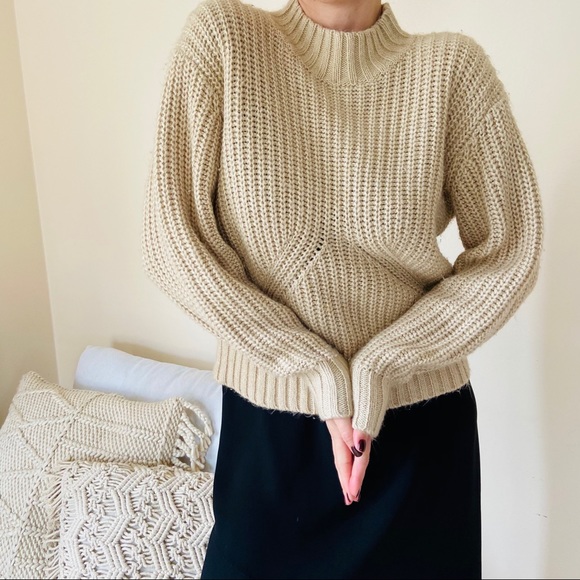 Splendid Sweaters - Splendid Mock Neck Dolman Pullover cream knit Sweater